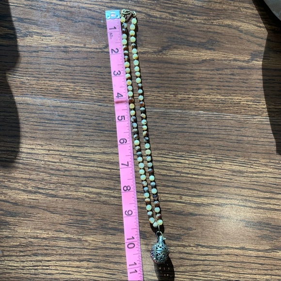 Jasper hand knotted necklace with pendant - Picture 6 of 7